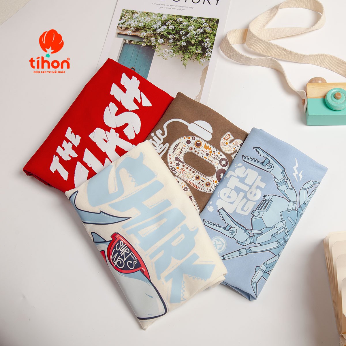 Áo bé trai cotton in họa tiết 906