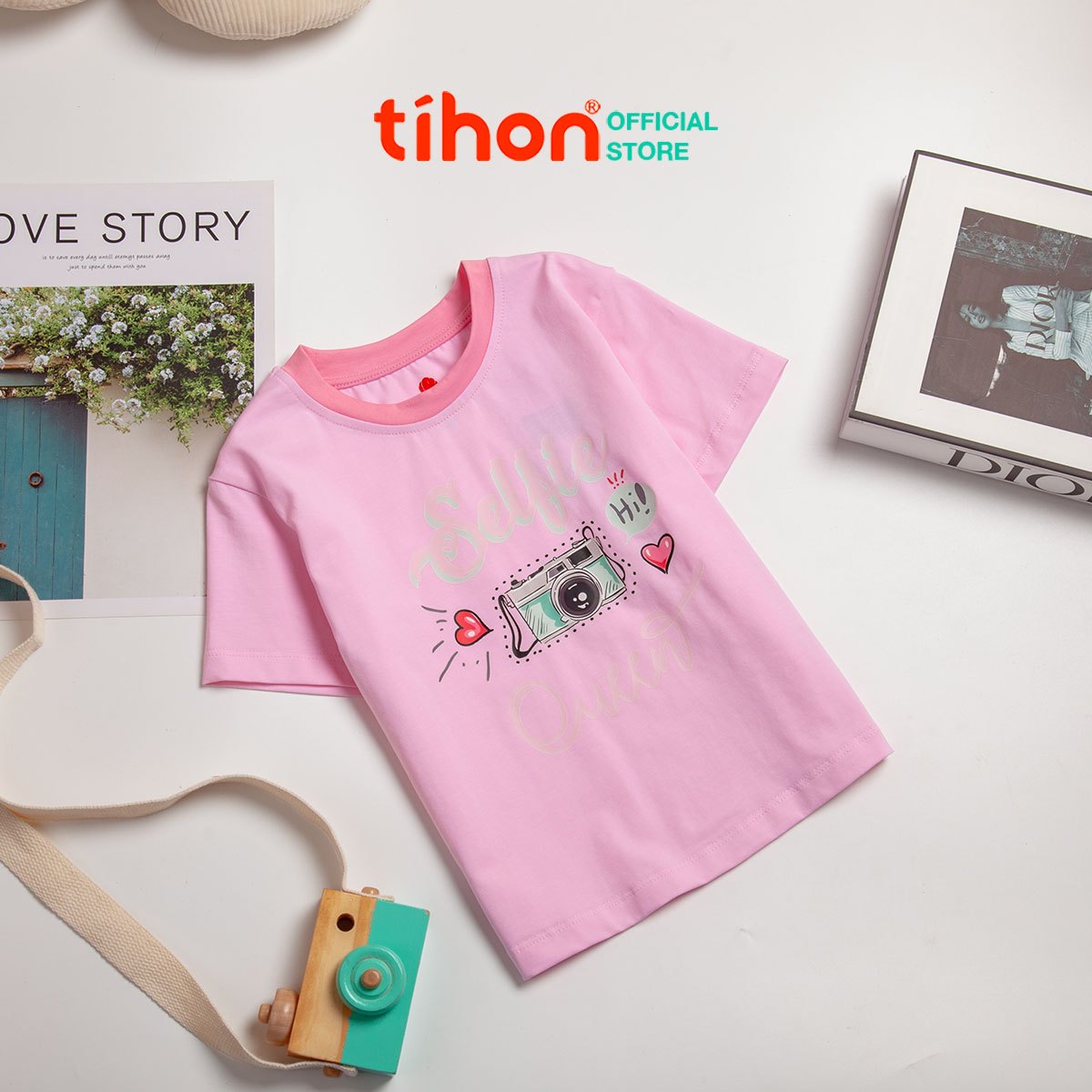 Áo bé gái cotton in họa tiết 906