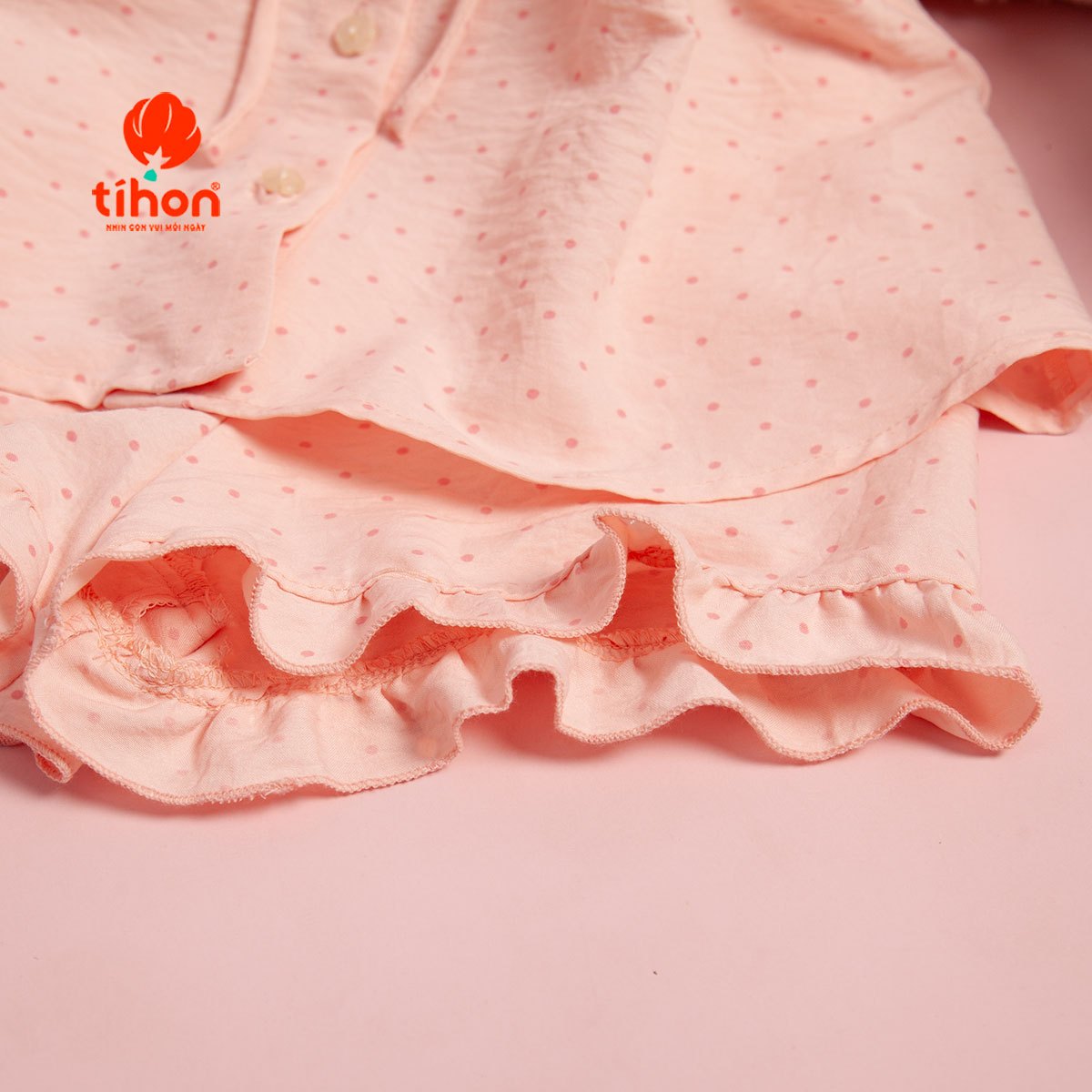 Set bộ bé gái thô chấm bi 905