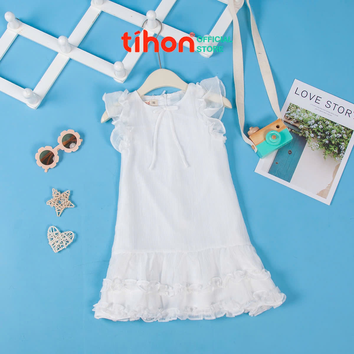 Váy BG tơ cánh tiên đính nơ 904