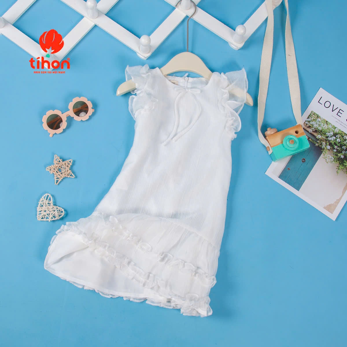 Váy BG tơ cánh tiên đính nơ 904