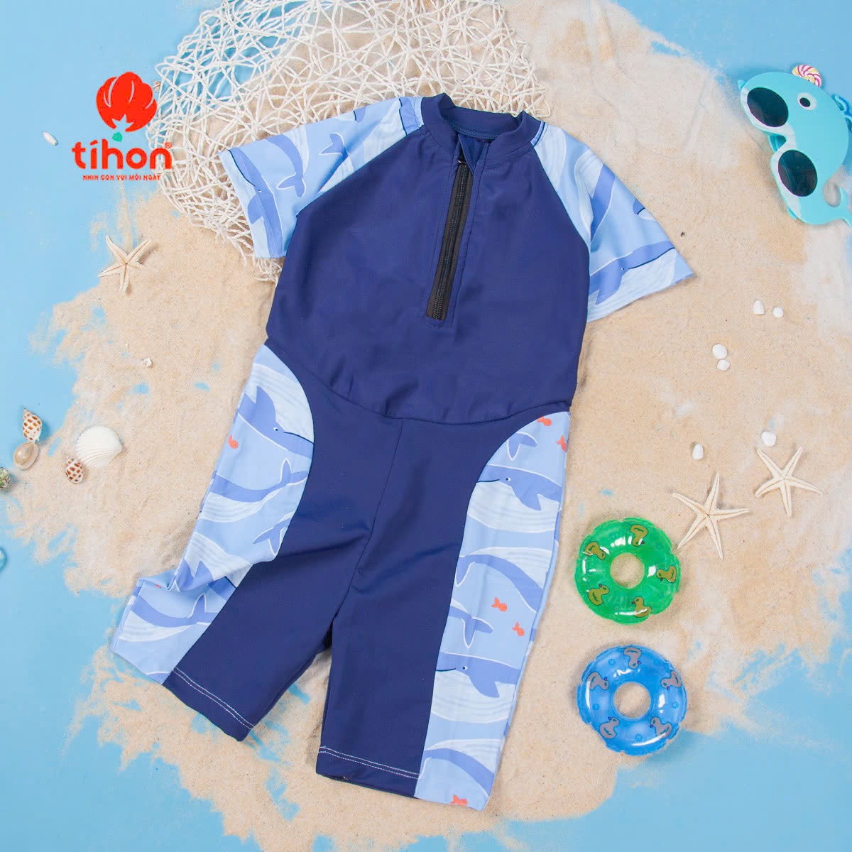 Bộ bơi BT liền thân phối họa tiết 904