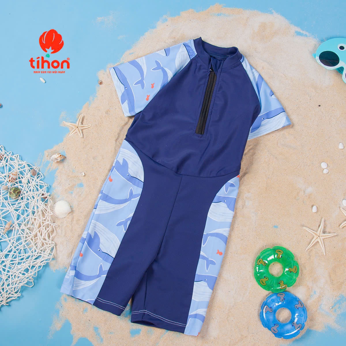 Bộ bơi BT liền thân phối họa tiết 904