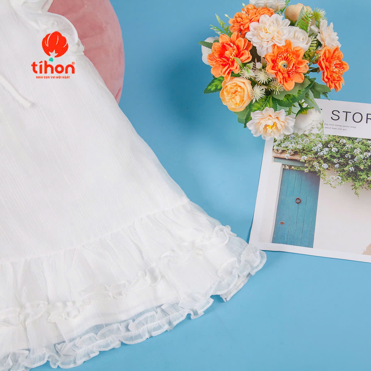 Váy BG tơ cánh tiên đính nơ 904