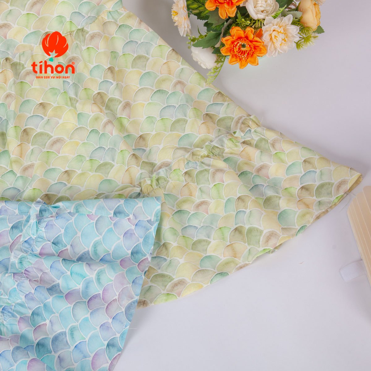 Váy BG thô họa tiết nơ trước ngực 906