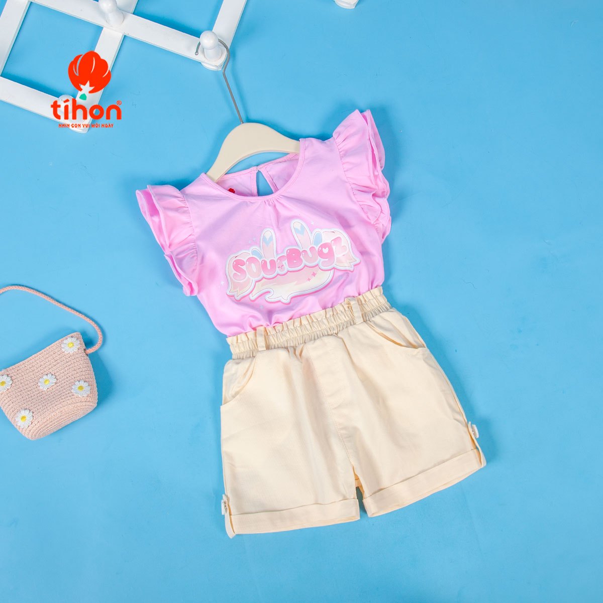 Áo cotton BG cánh tiên in họa tiết