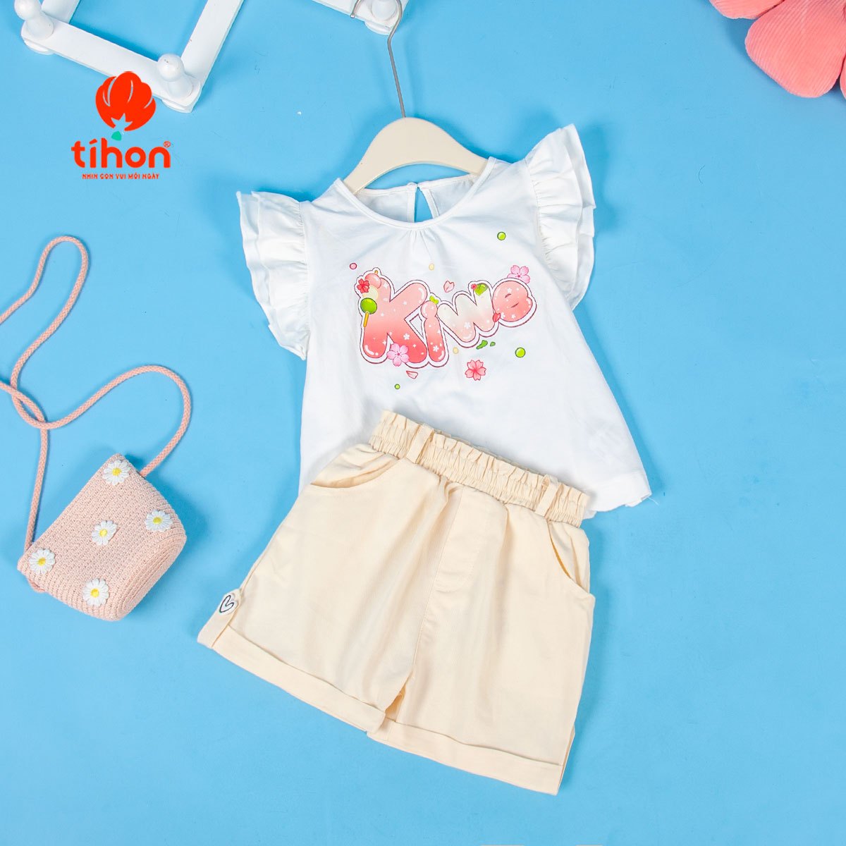 Áo cotton BG cánh tiên in họa tiết