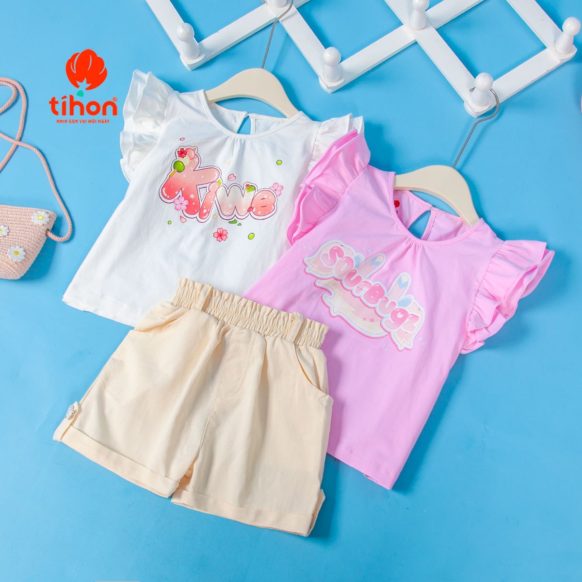 Áo cotton BG cánh tiên in họa tiết