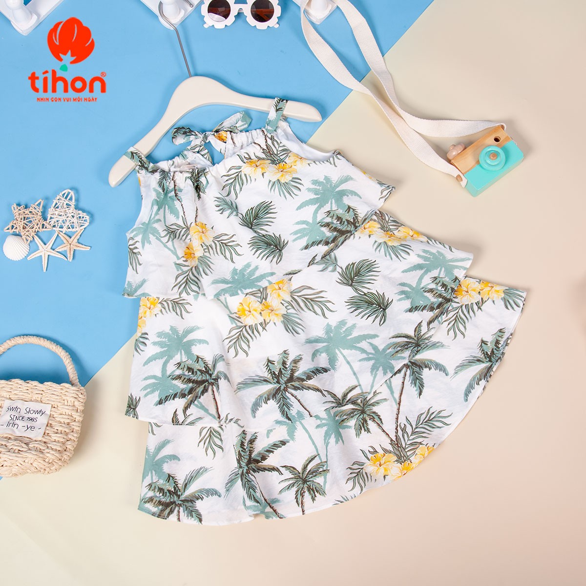 Váy bé gái đũi HT ba tầng 906