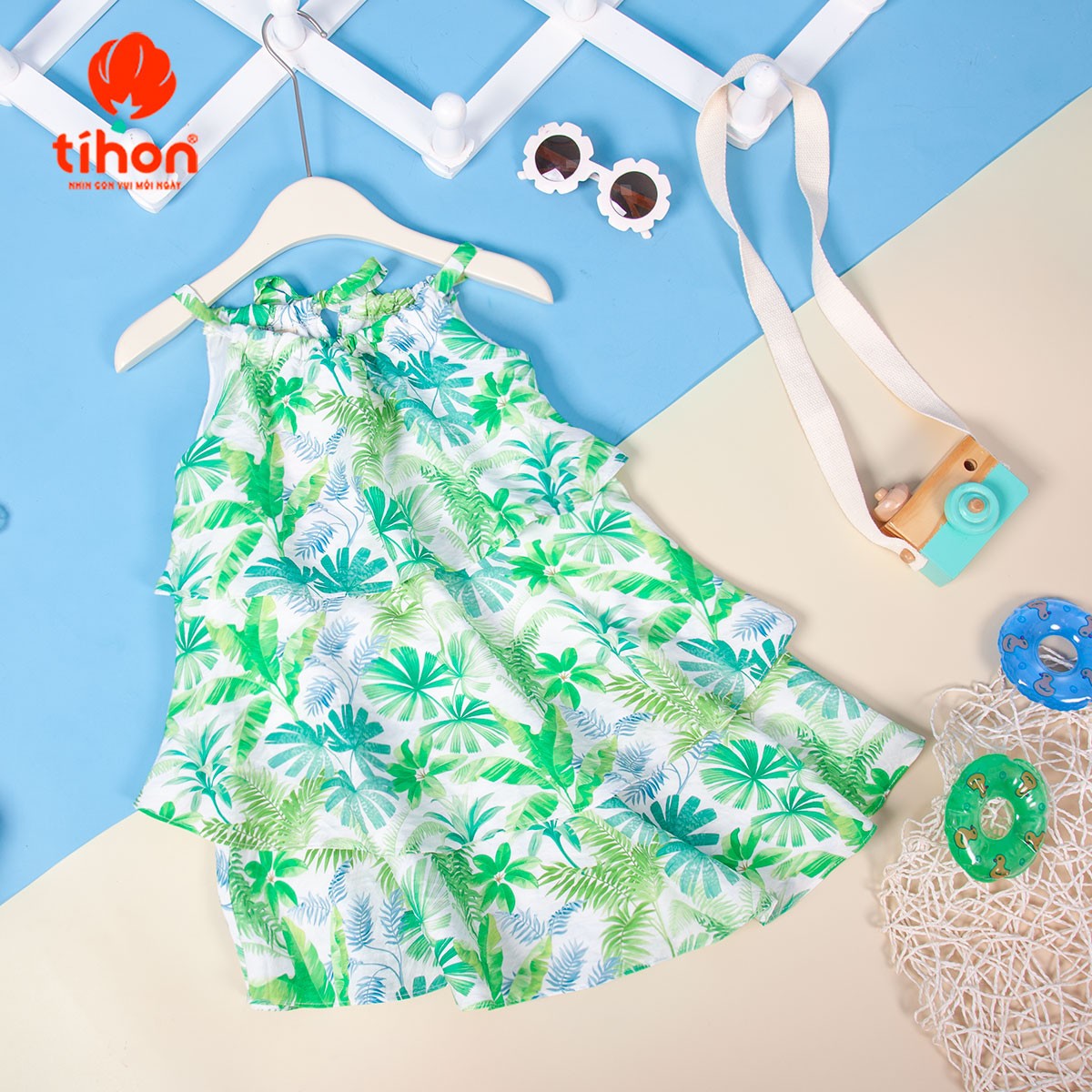 Váy bé gái đũi HT ba tầng 906