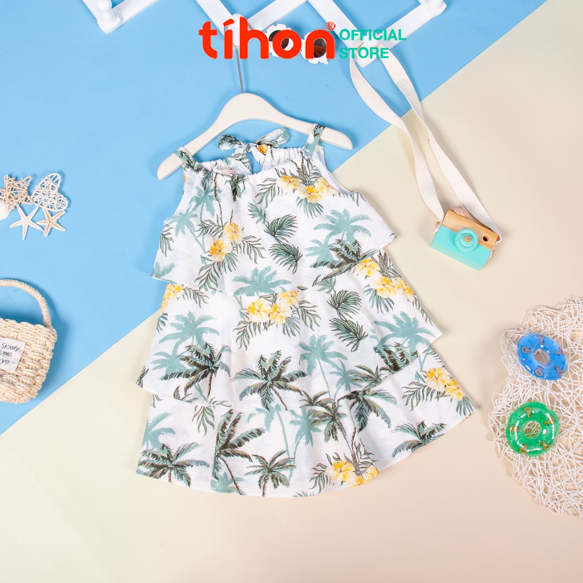 Váy bé gái đũi HT ba tầng 906