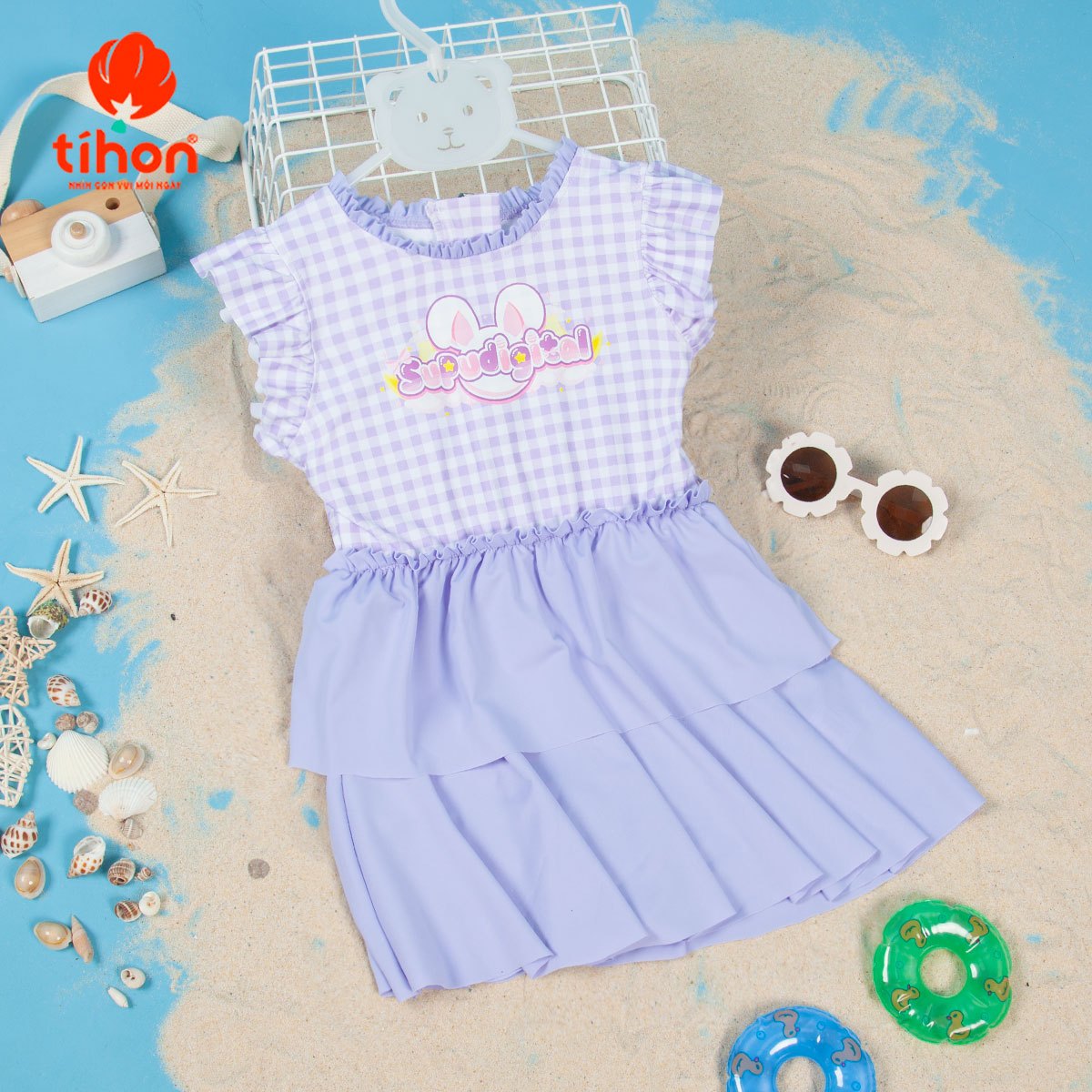 Bộ bơi BG kẻ in HT cánh tiên 906