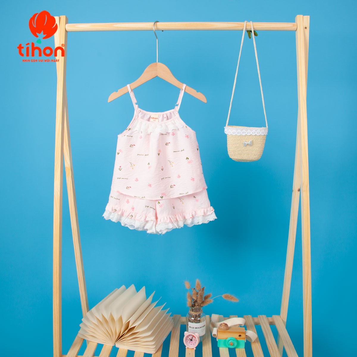 Set bộ bé gái hai dây 906