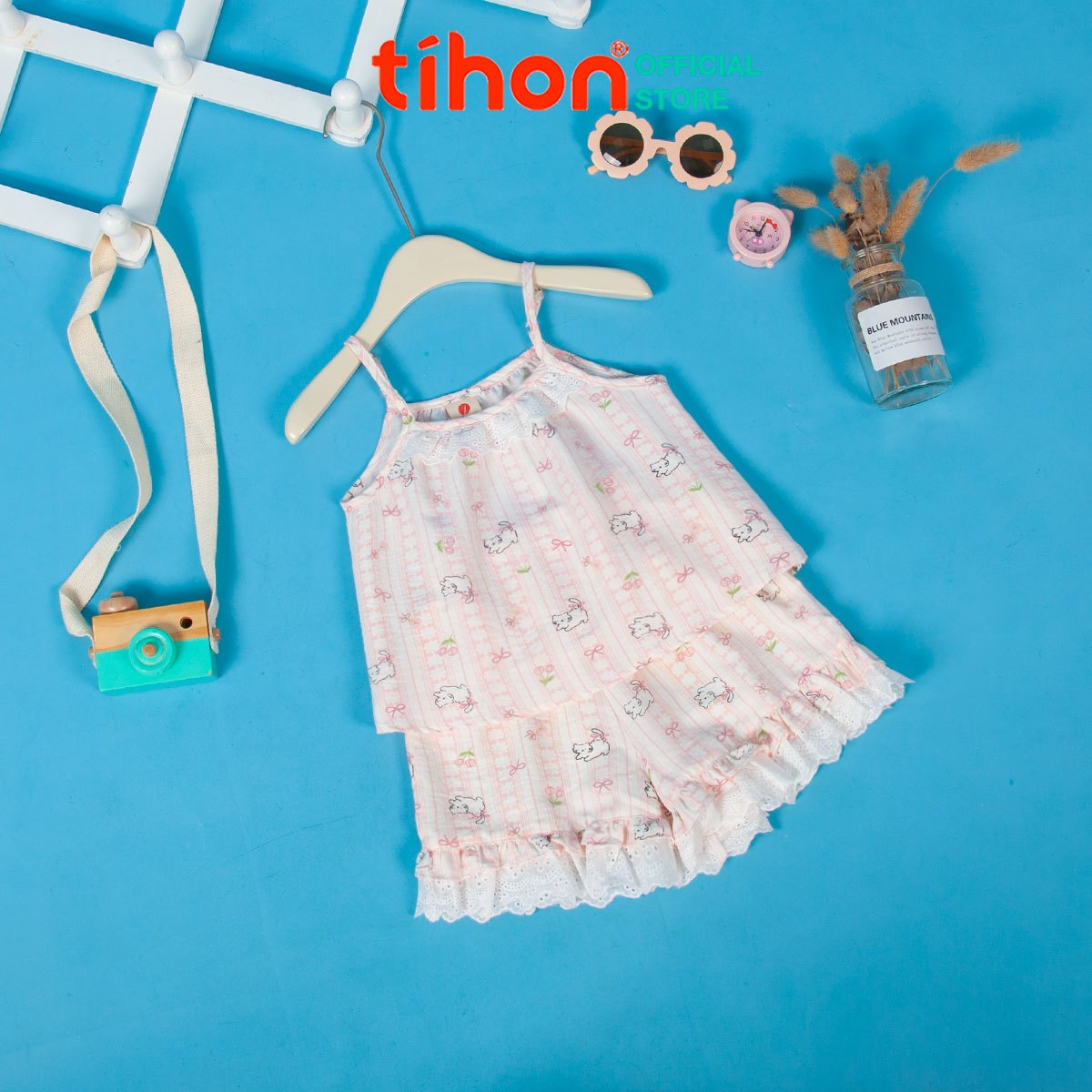 Set bộ bé gái hai dây 906