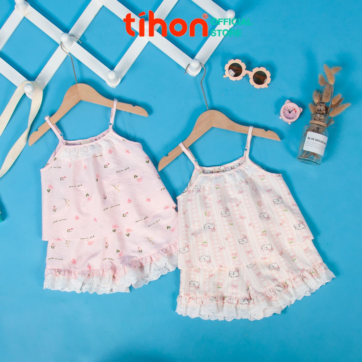Set bộ bé gái hai dây 906