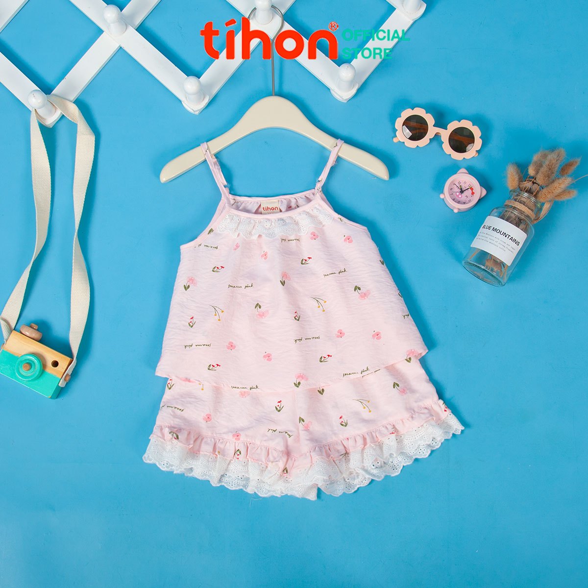 Set bộ bé gái hai dây 906