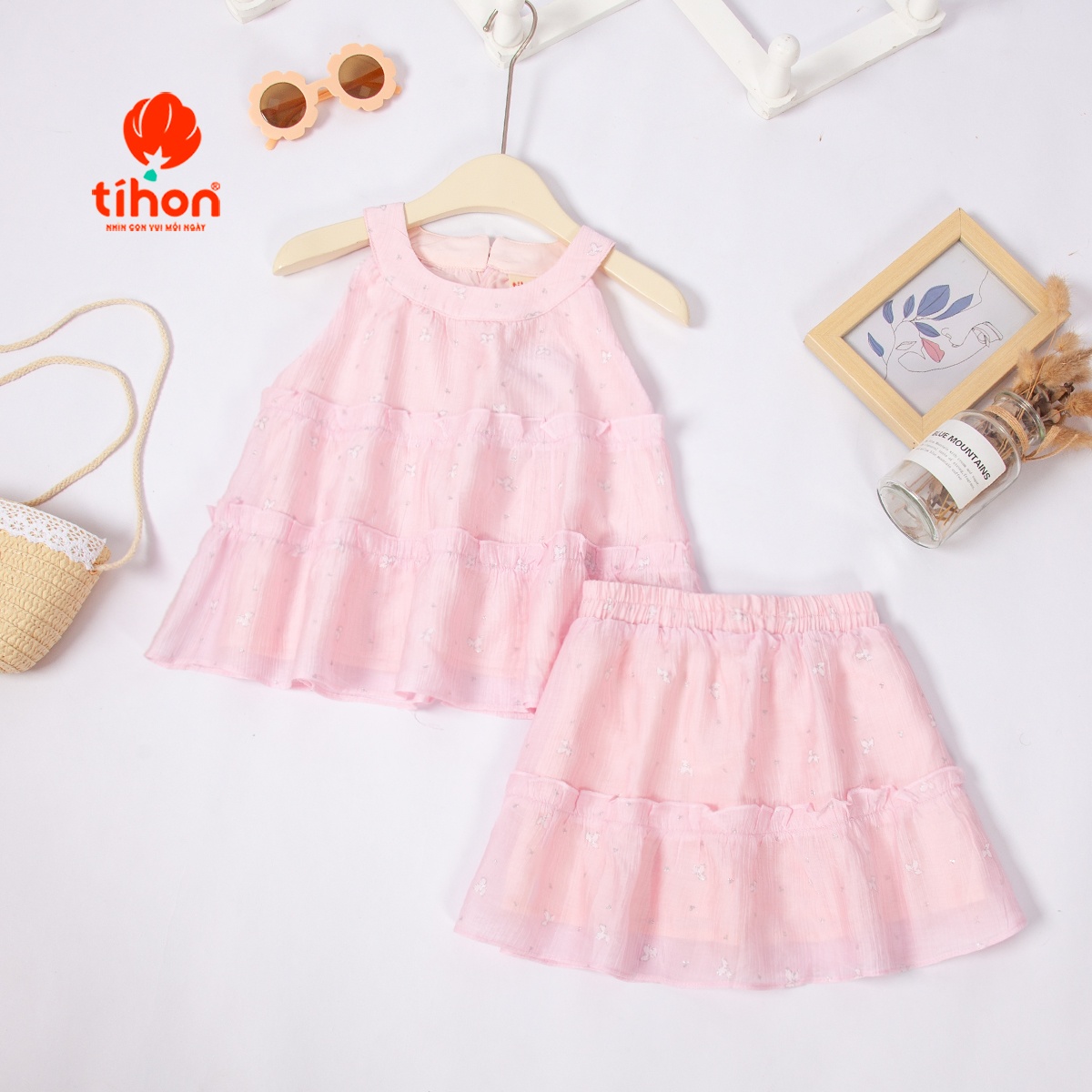 Set bộ BG cổ yếm bèo nhún 904