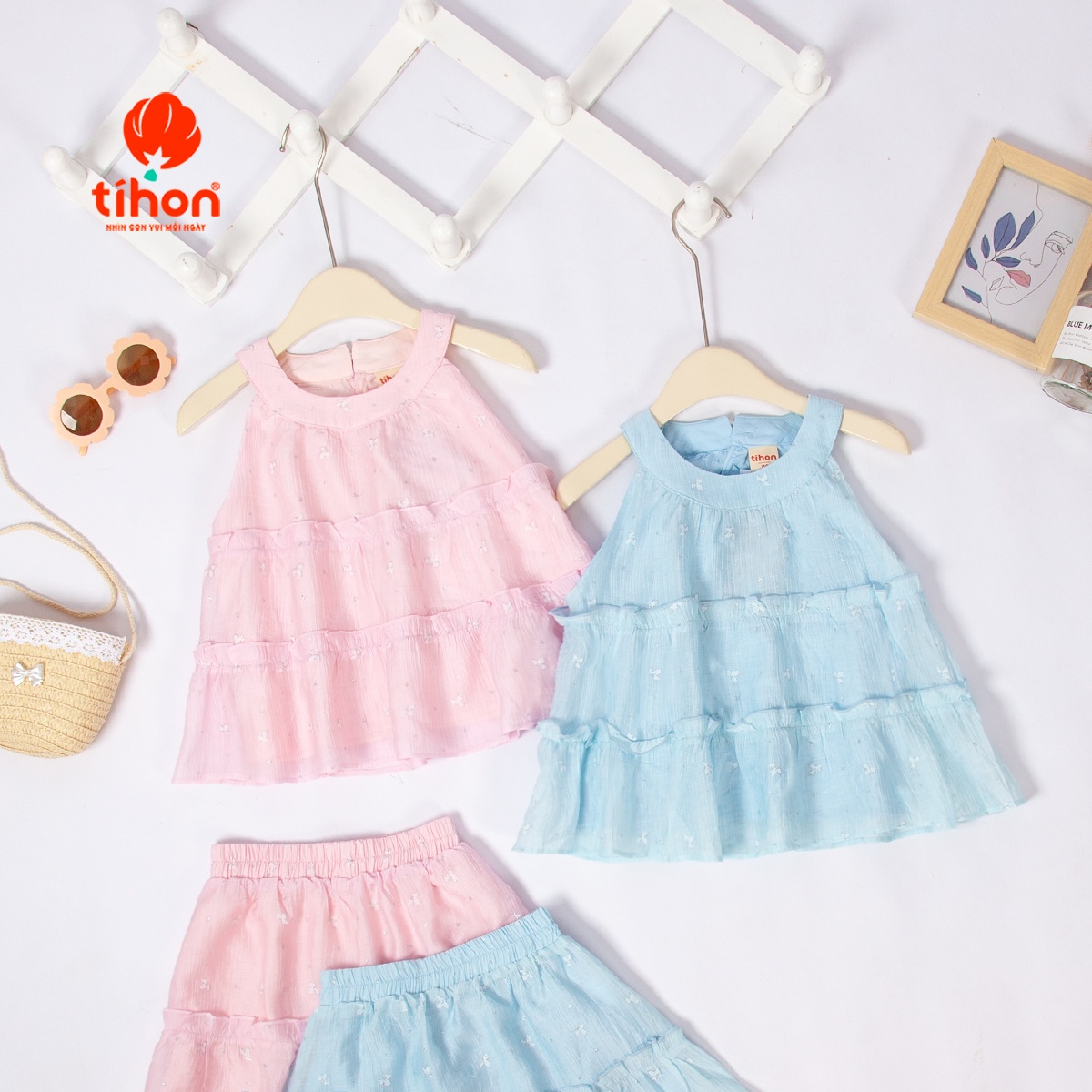 Set bộ BG cổ yếm bèo nhún 904