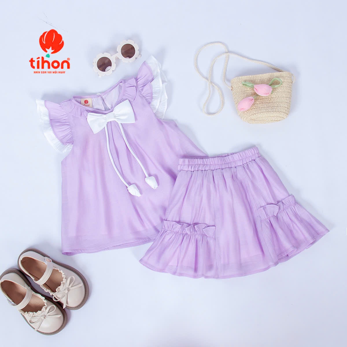 Set bộ BG đính nơ, CV ngắn 106