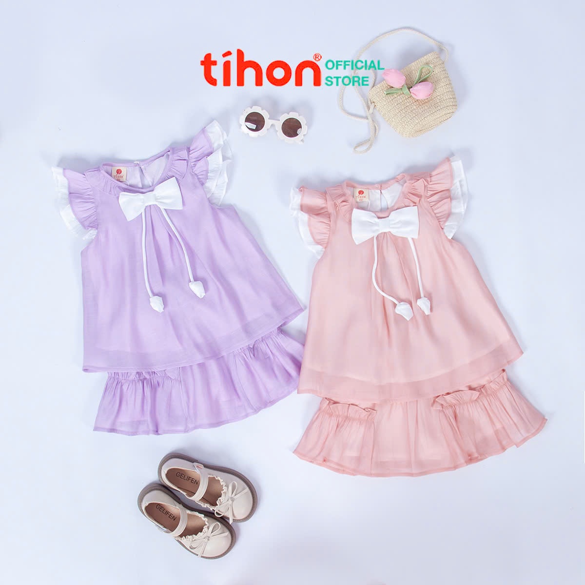 Set bộ BG đính nơ, CV ngắn 106