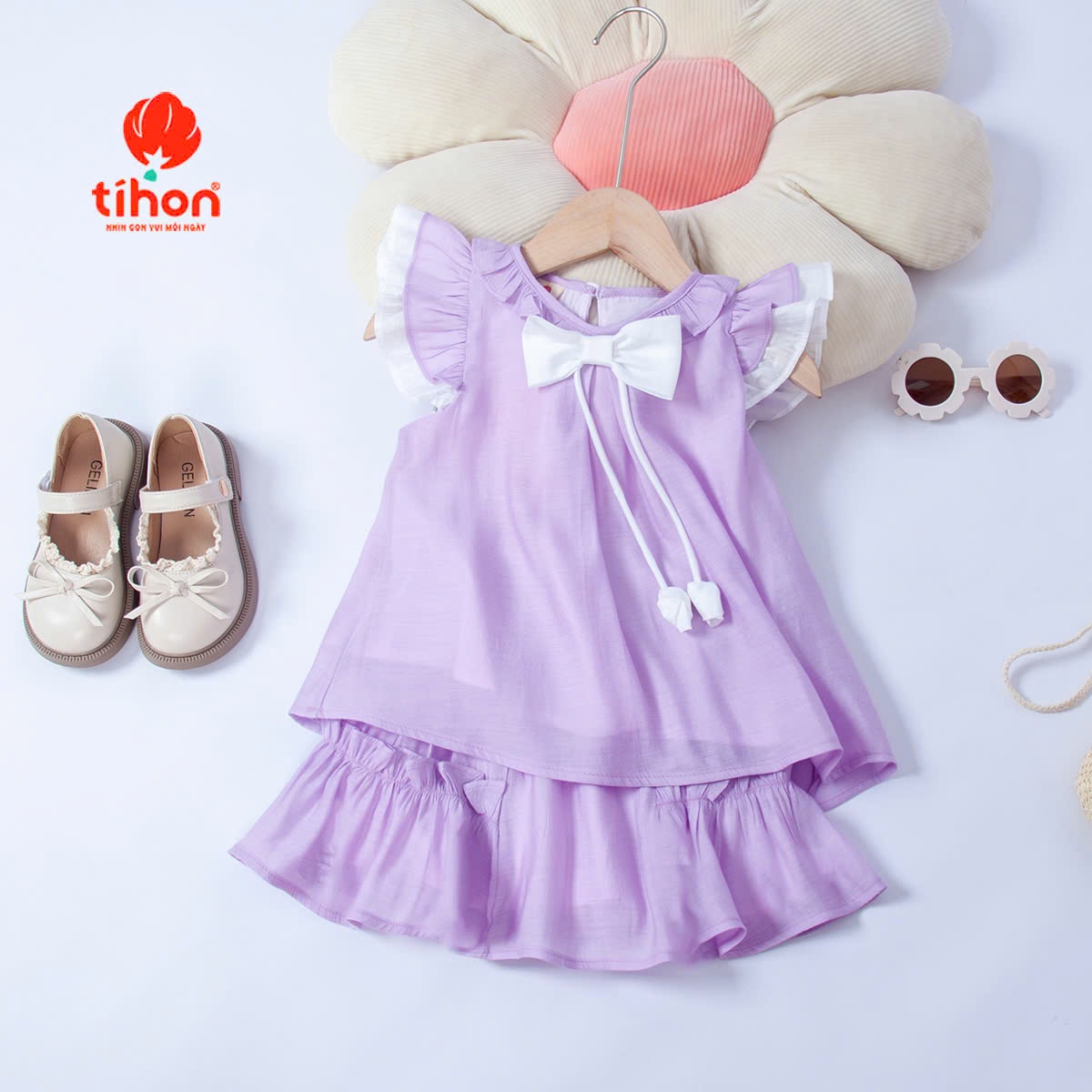 Set bộ BG đính nơ, CV ngắn 106