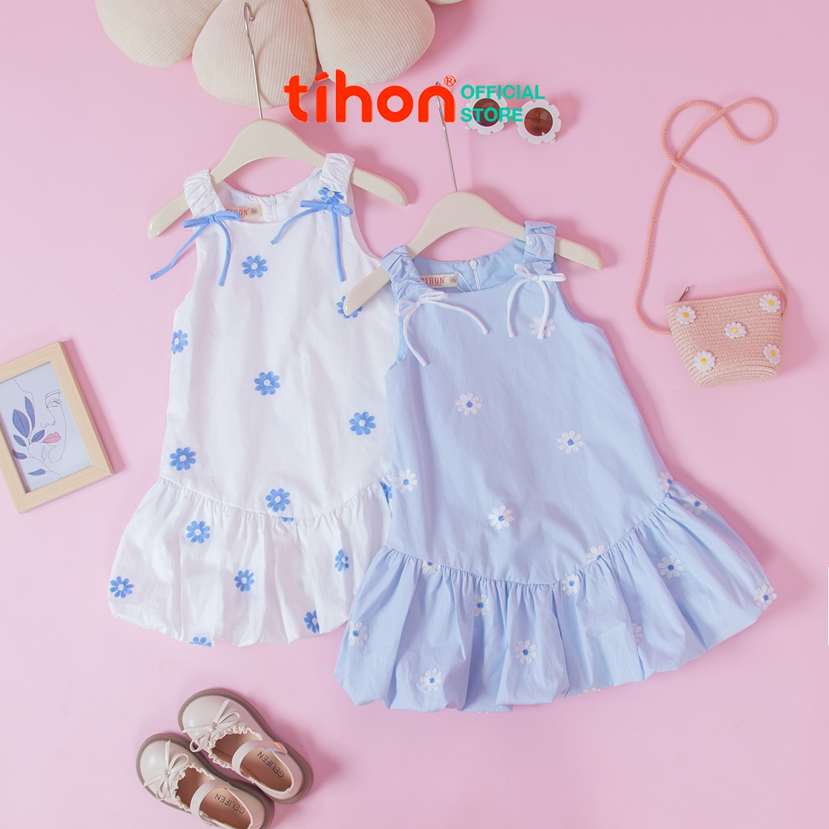 Váy BG sát nách dáng bí họa tiết 906