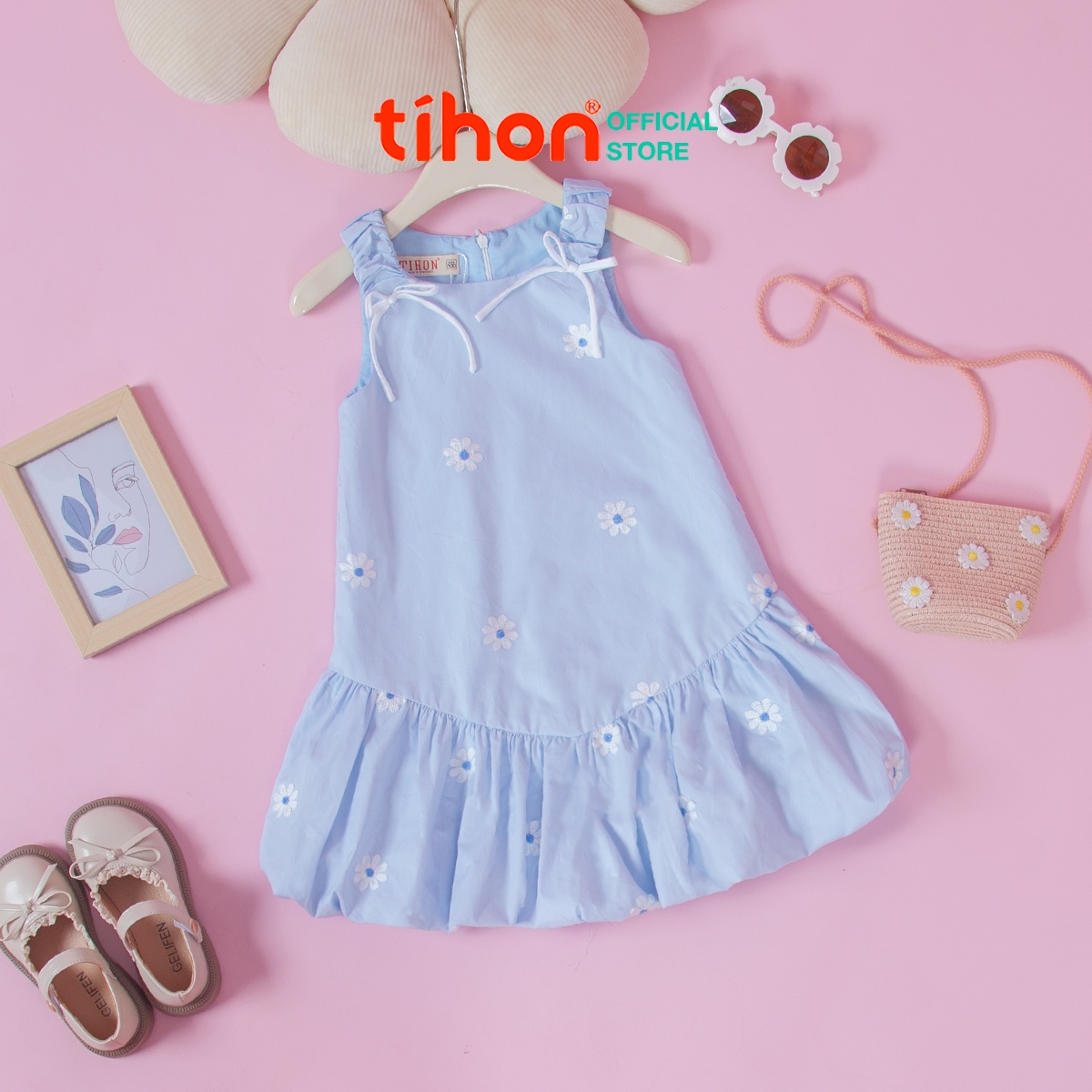 Váy BG sát nách dáng bí họa tiết 906