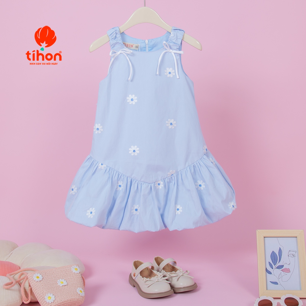 Váy BG sát nách dáng bí họa tiết 906