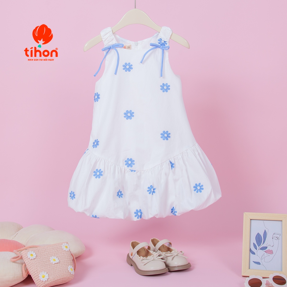 Váy BG sát nách dáng bí họa tiết 906