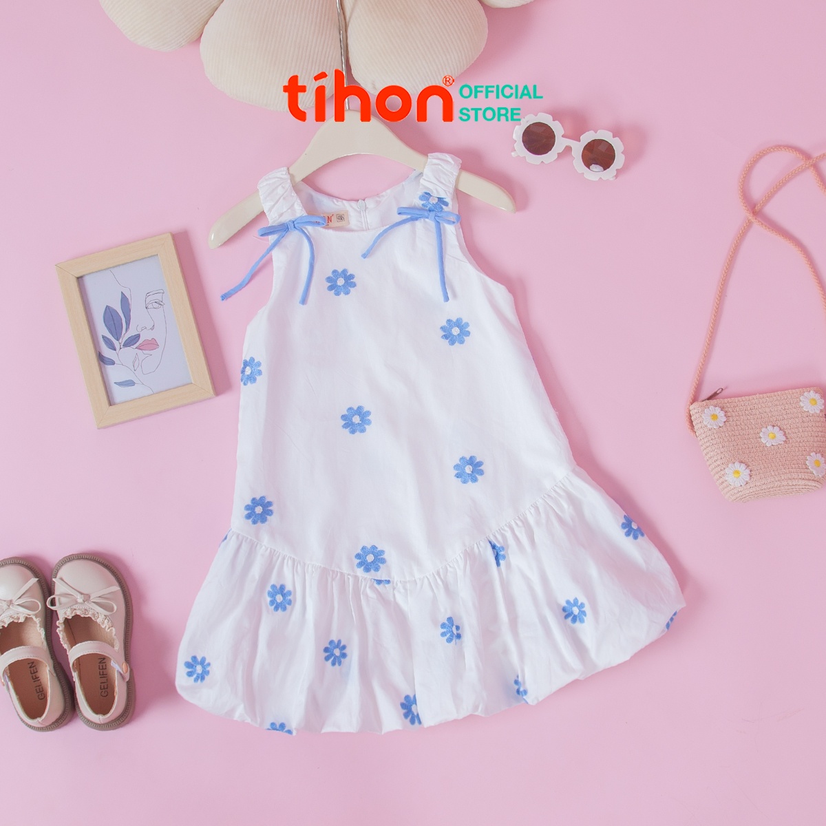 Váy BG sát nách dáng bí họa tiết 906