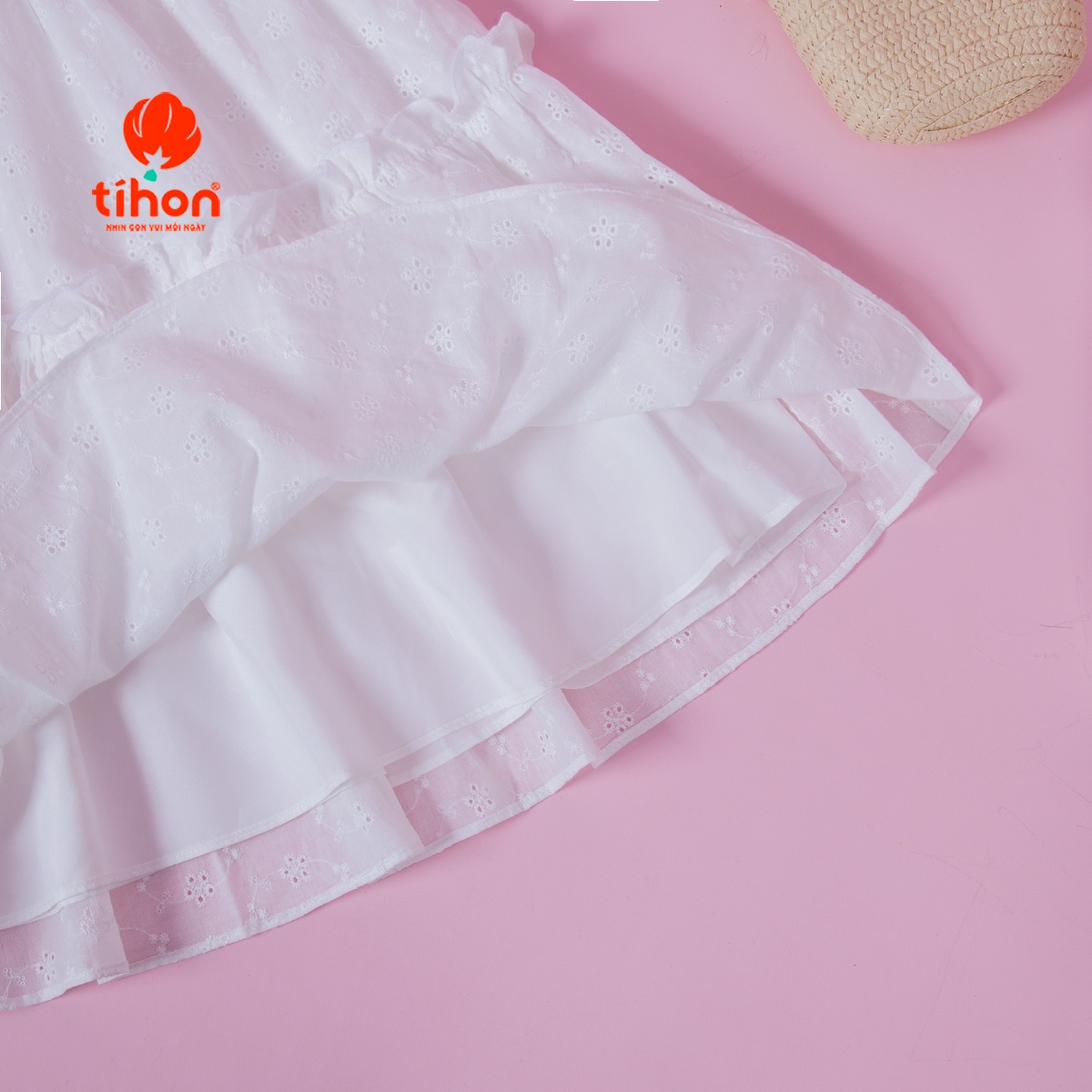 Váy bé gái cổ yếm nhún bèo 116
