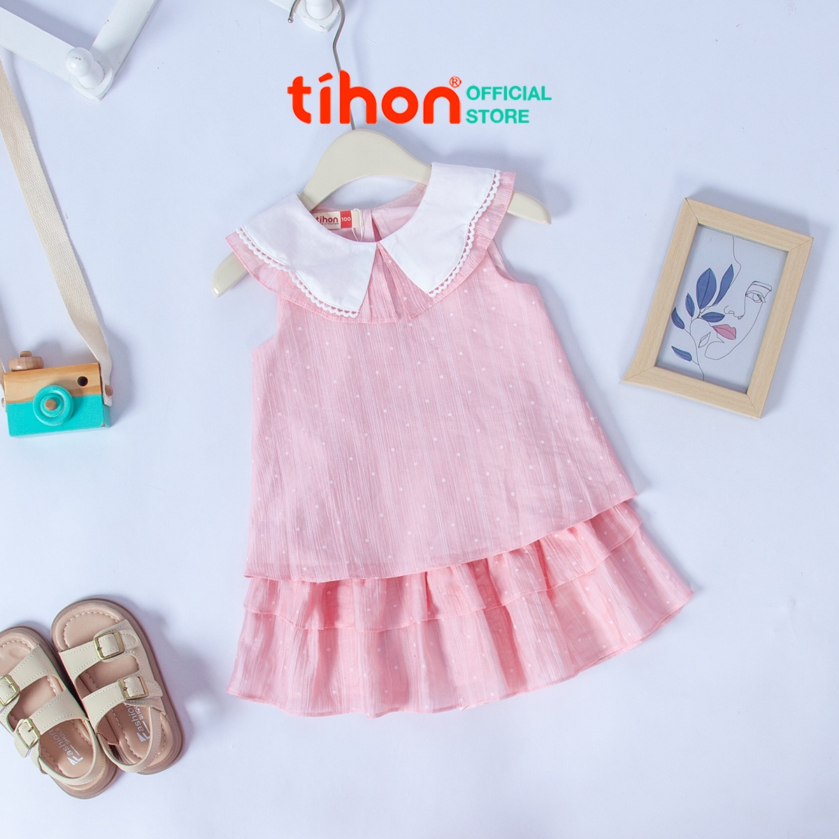 Set bộ BG sát nách, Chân váy bèo nhún 106