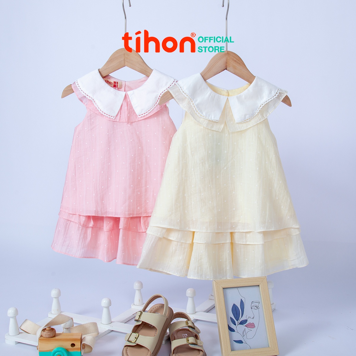 Set bộ BG sát nách, Chân váy bèo nhún 106