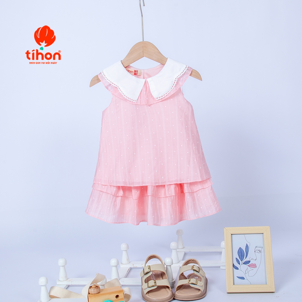 Set bộ BG sát nách, Chân váy bèo nhún 106