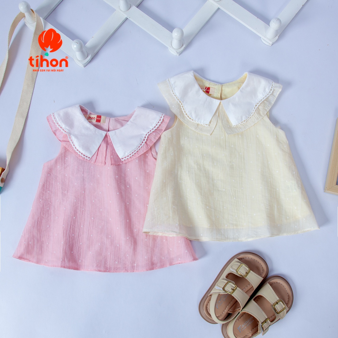 Set bộ BG sát nách, Chân váy bèo nhún 106