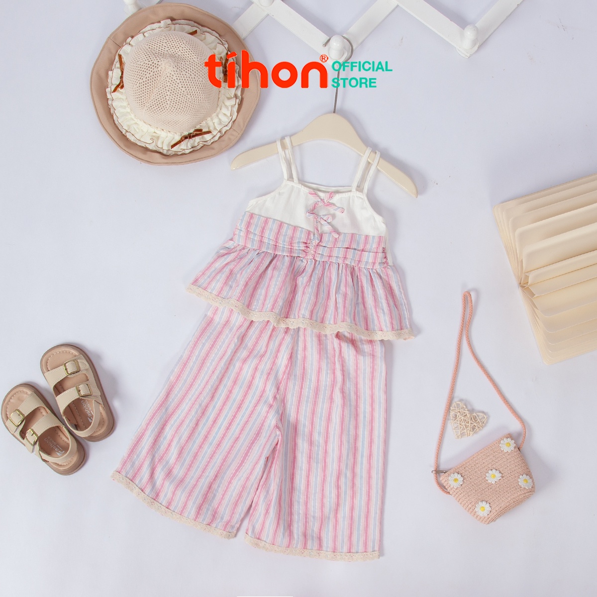 Set bộ BG hai dây, Quần ống suông 904