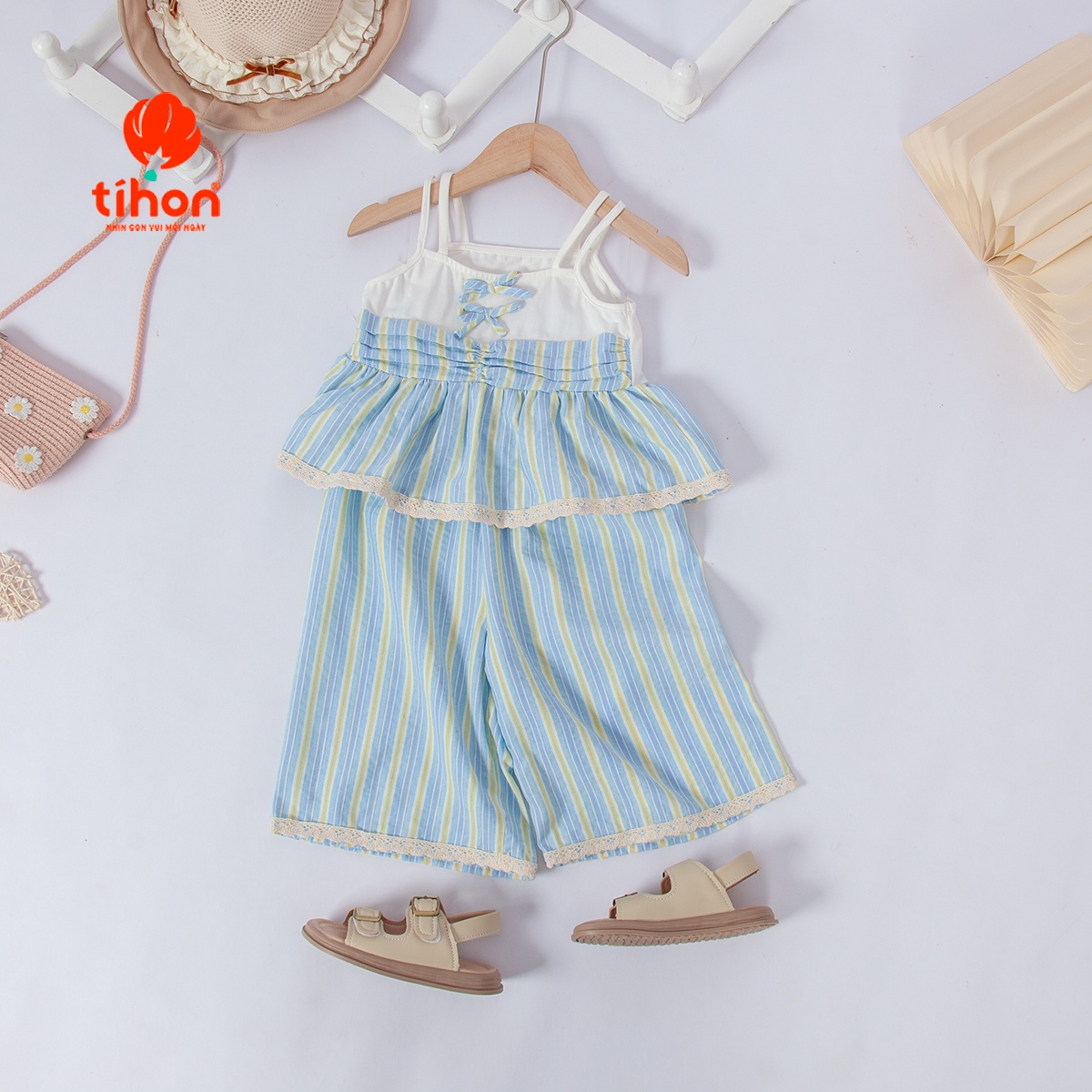 Set bộ BG hai dây, Quần ống suông 904