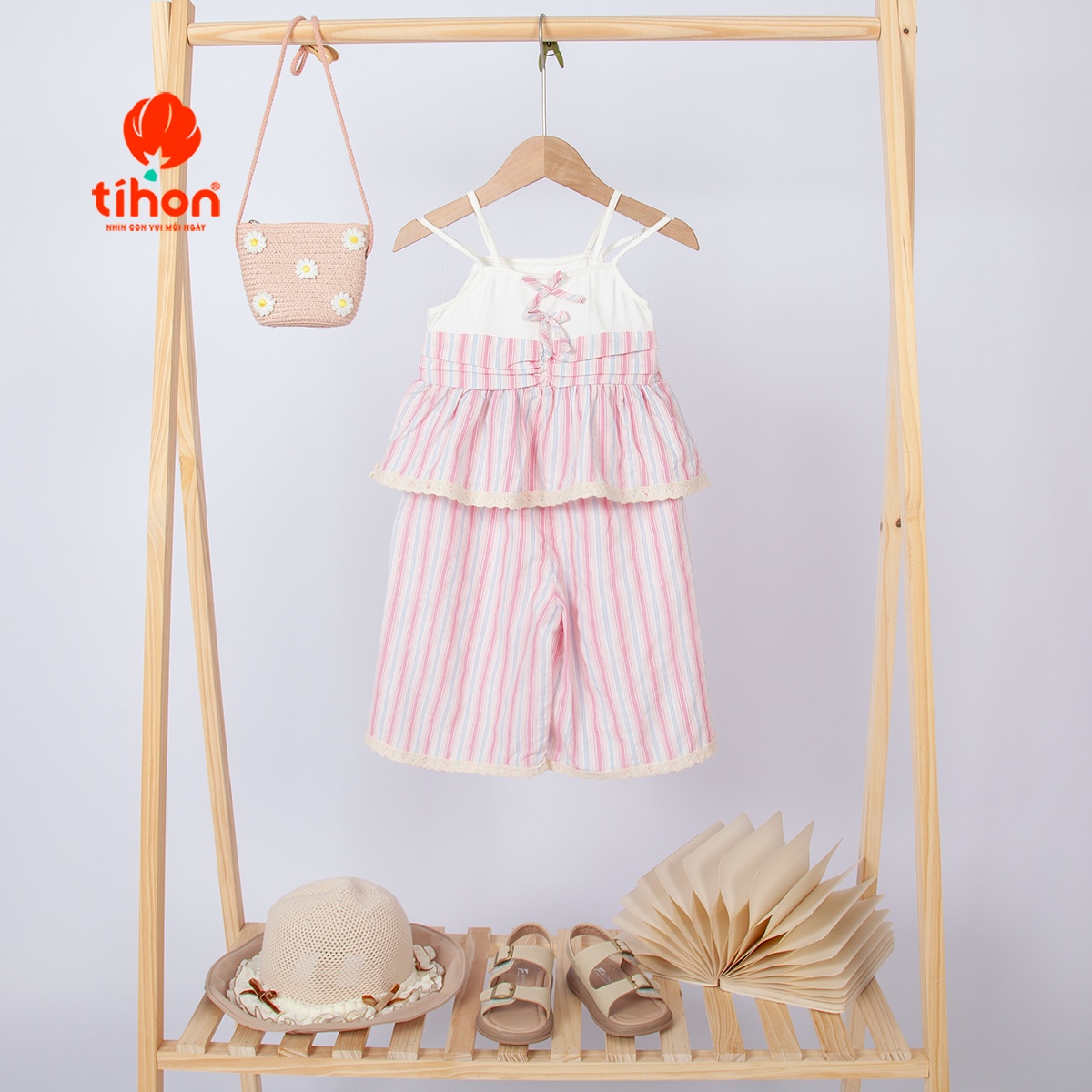 Set bộ BG hai dây, Quần ống suông 904