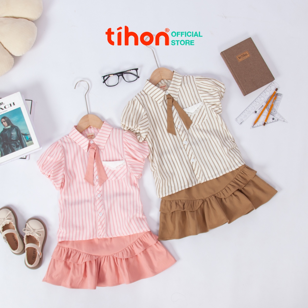 Set bộ BG tay bồng, Chân váy bèo 115