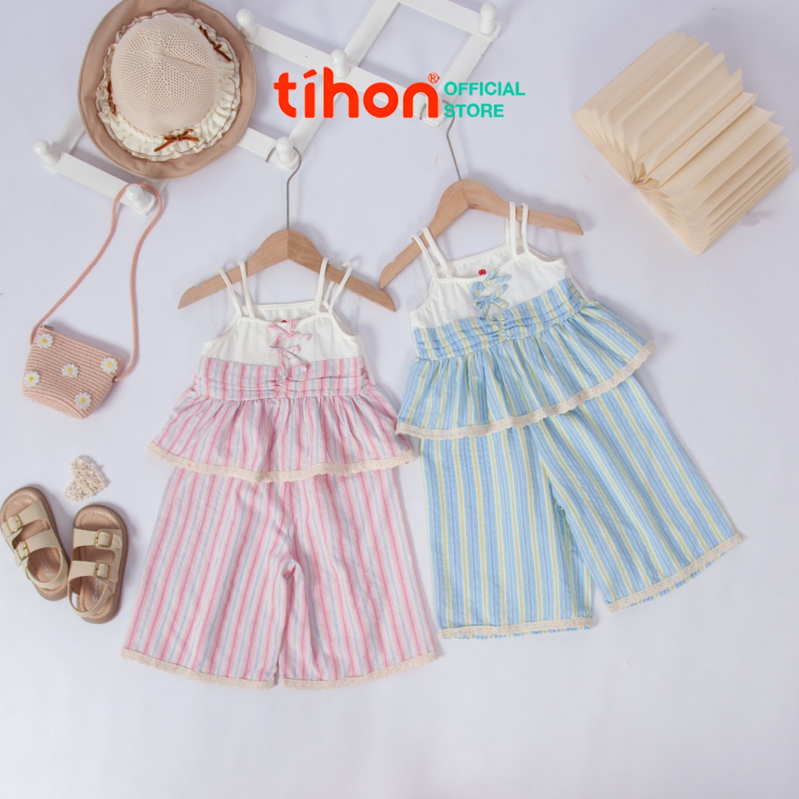 Set bộ BG hai dây, Quần ống suông 904