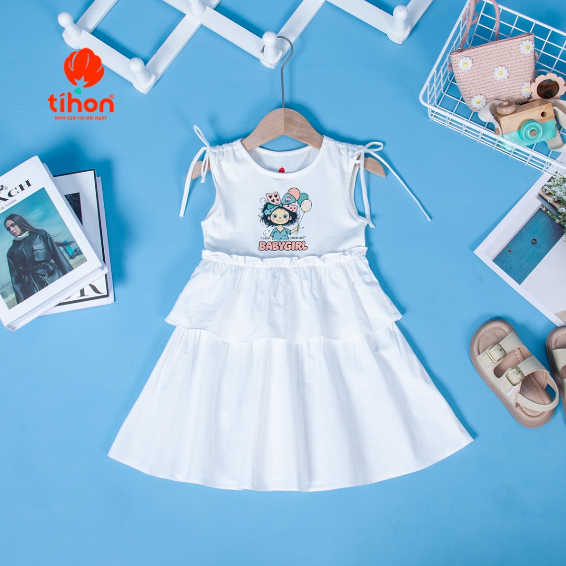 Váy BG sát nách hai tầng in HT 905