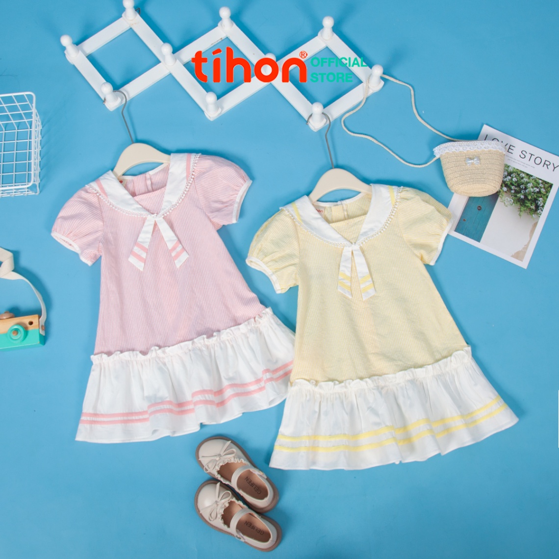 Váy BG cổ thủy thủ tay phồng 106