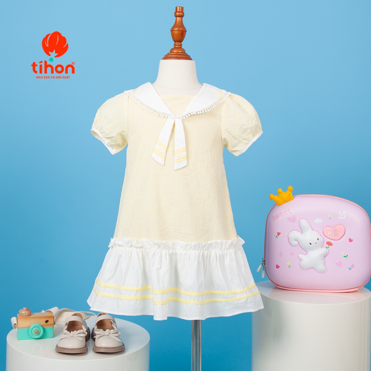 Váy BG cổ thủy thủ tay phồng 106