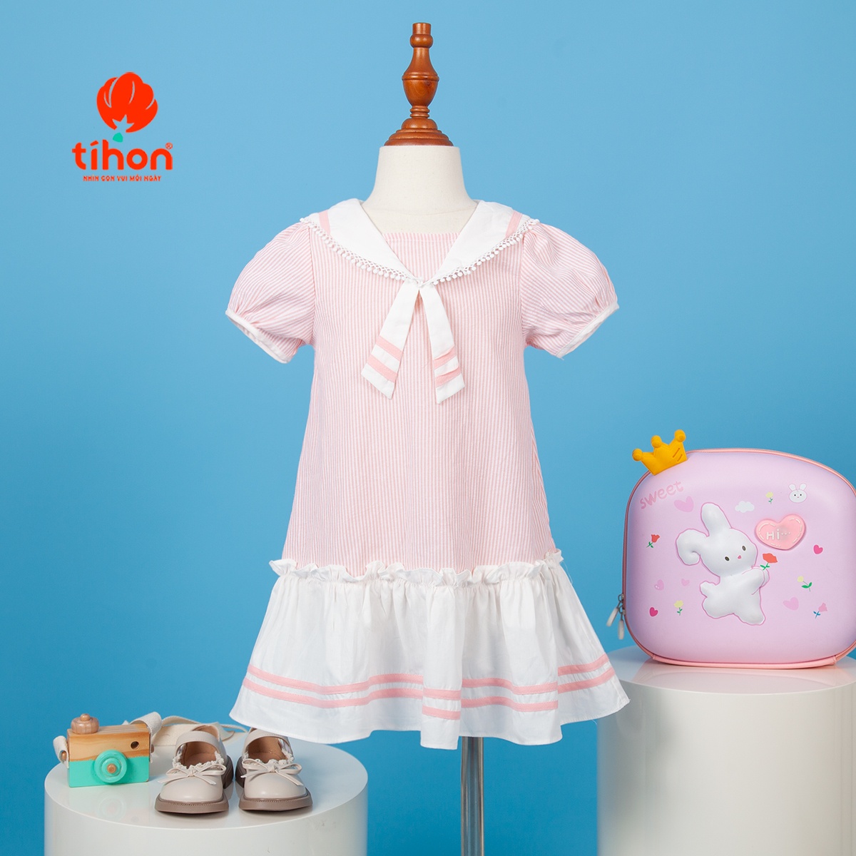 Váy BG cổ thủy thủ tay phồng 106