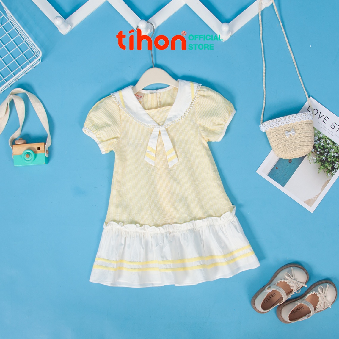 Váy BG cổ thủy thủ tay phồng 106