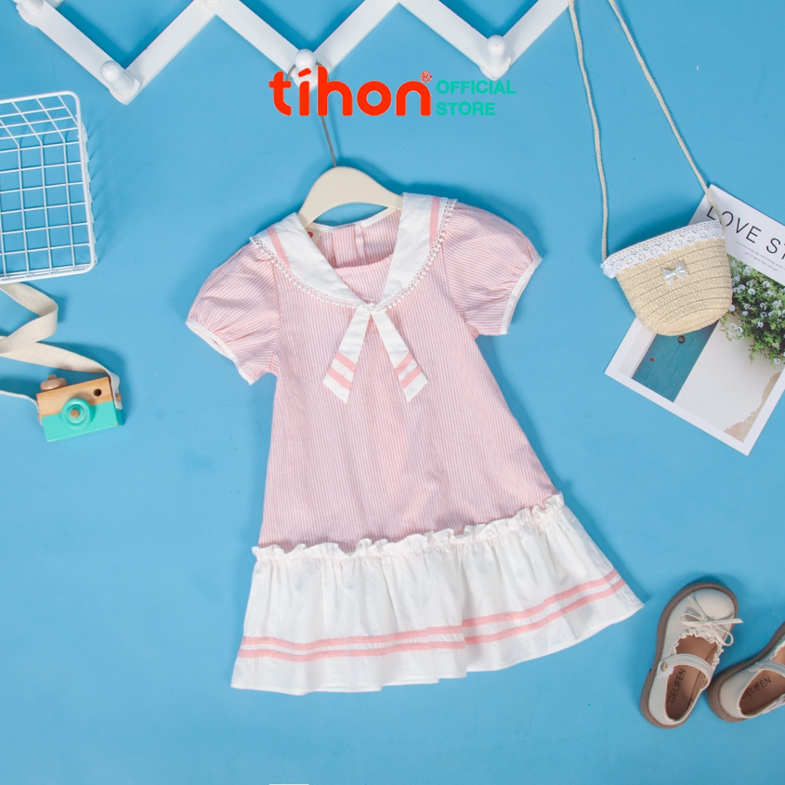 Váy BG cổ thủy thủ tay phồng 106