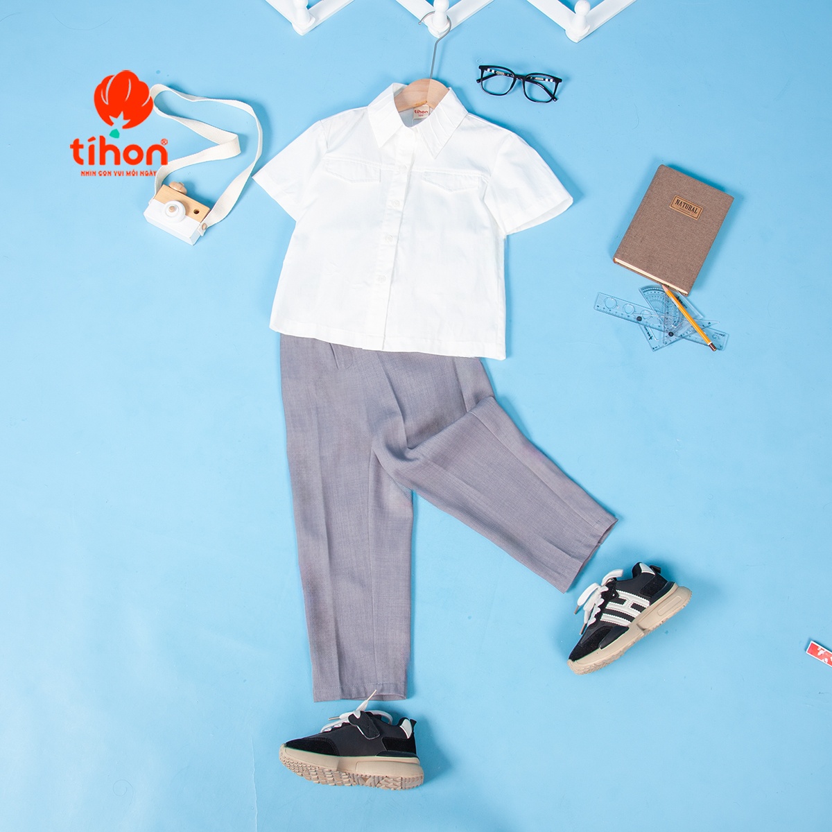 Áo sơ mi bé trai ngắn tay 106