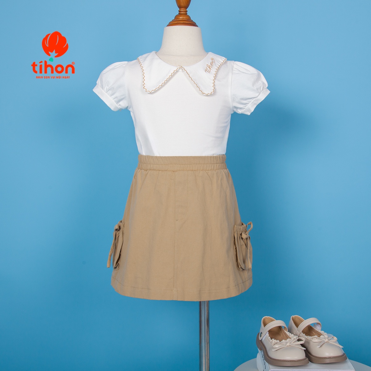 Chân váy BG túi hộp đính nơ 116