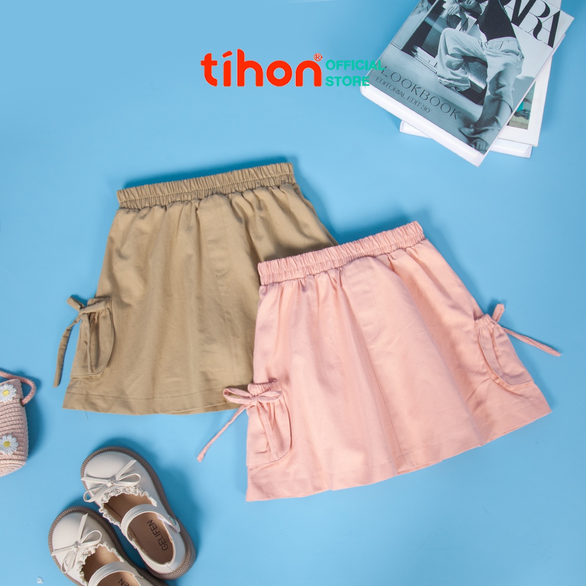 Chân váy BG túi hộp đính nơ 116