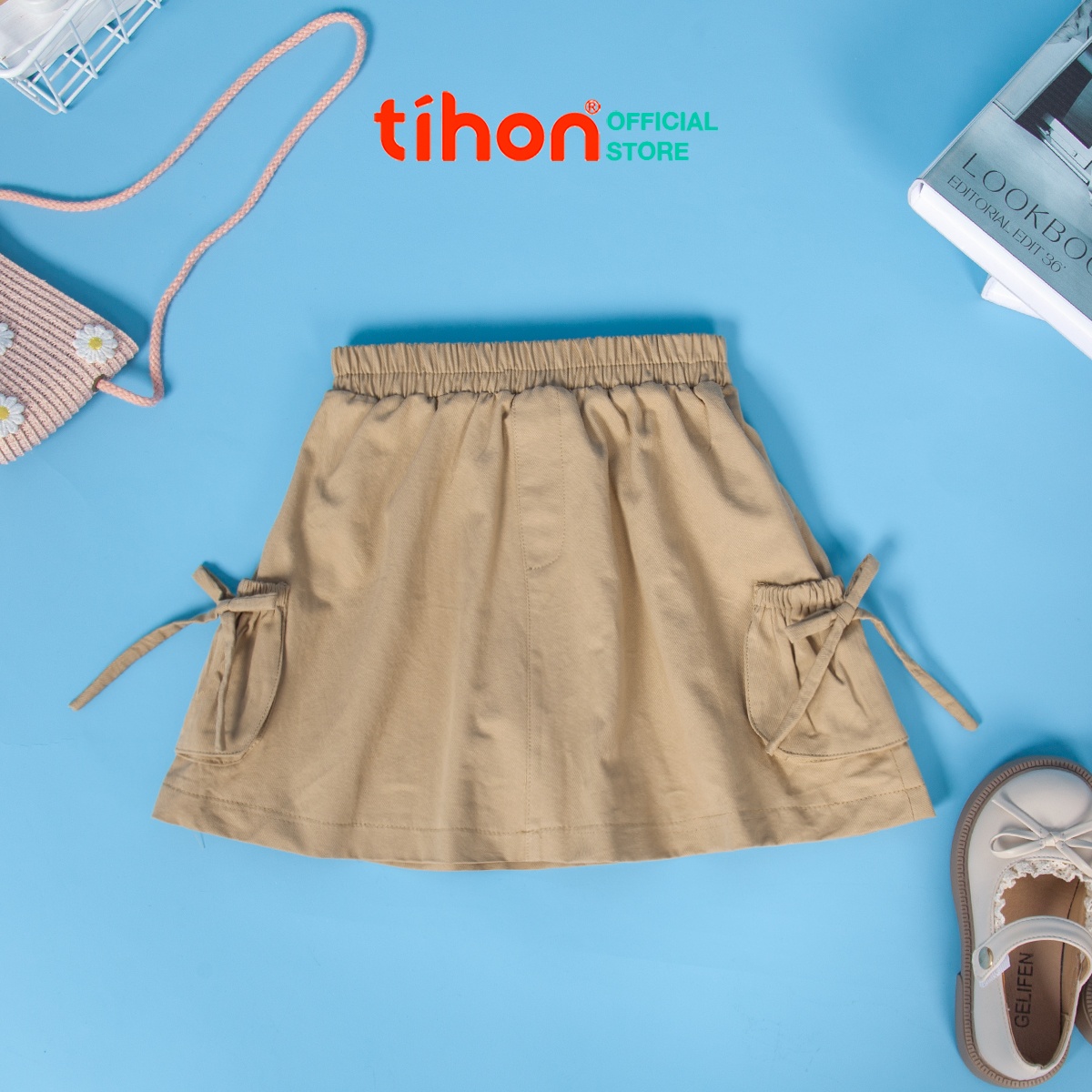 Chân váy BG túi hộp đính nơ 116